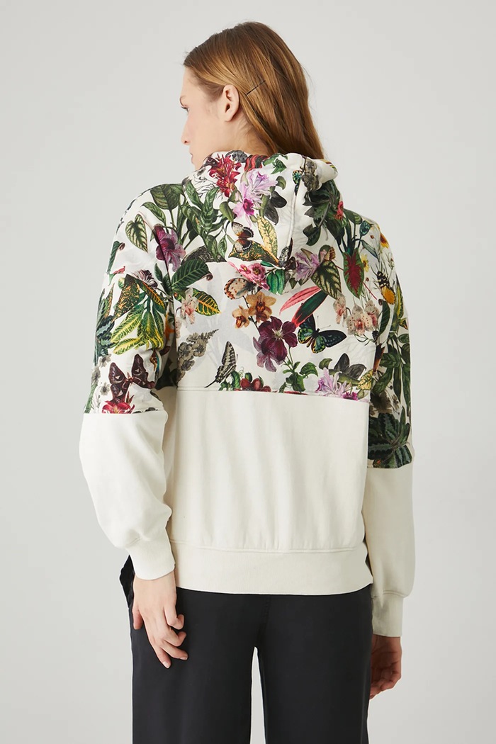 Bluza damska z kapturem z nadrukiem kolor beżowy RS25.BLD070 beżowy RS25