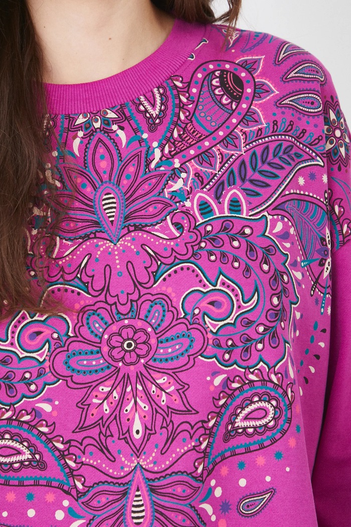 Bluza damska z nadrukiem kolor fioletowy RS25-BLD101 fioletowy