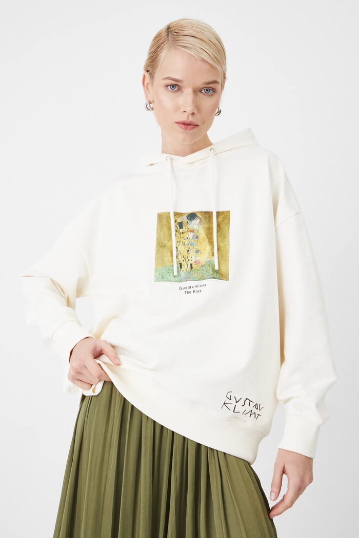 Bluza bawełniana damska z kolekcji Eviva L'arte kolor beżowy beżowy RS25.BLD252