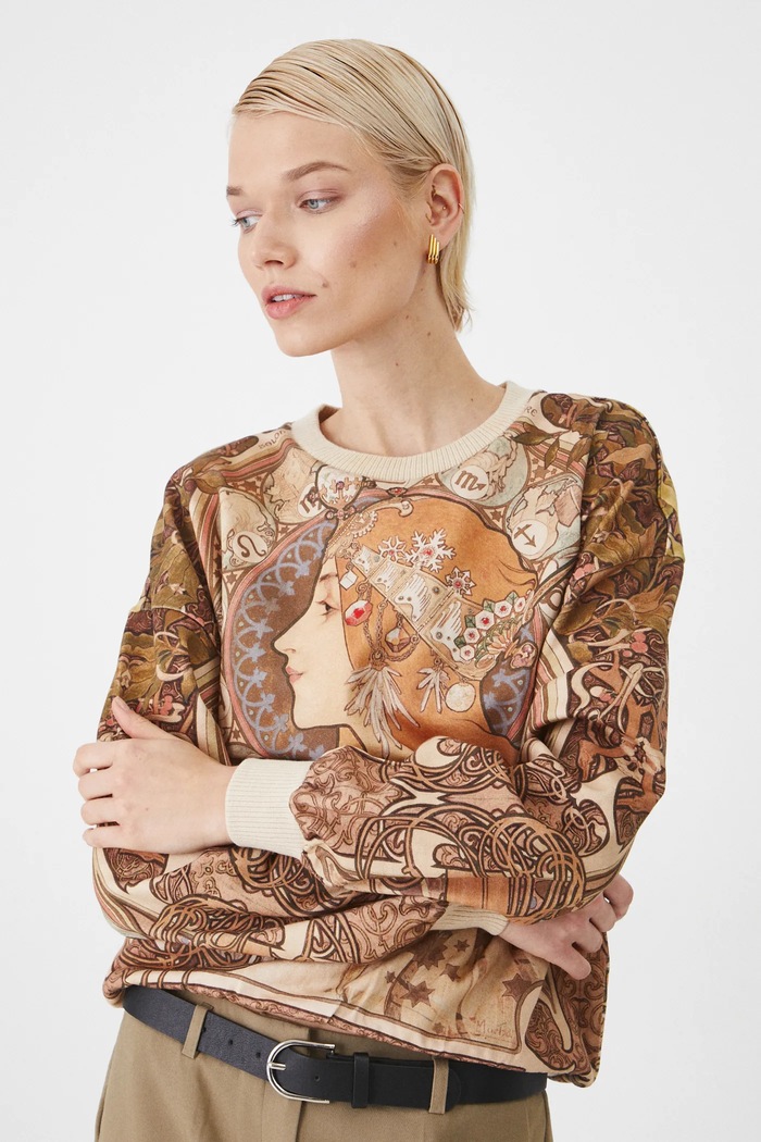 Bluza bawełniana damska z kolekcji Eviva L'arte kolor beżowy beżowy RS25.BLD255
