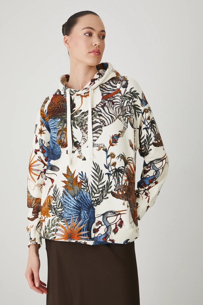 Bluza damska z kapturem wzorzysta kolor multicolor RS25-BLD800 multicolor RS25