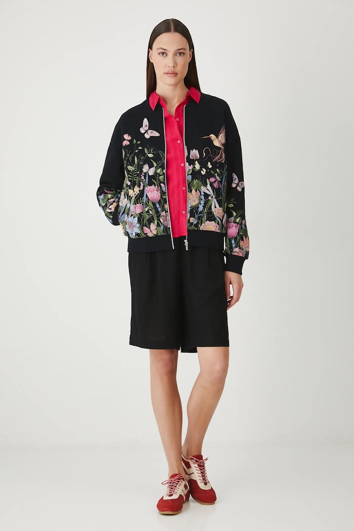 Bluza damska z nadrukiem kolor czarny RS25-BLD900 czarny RS25