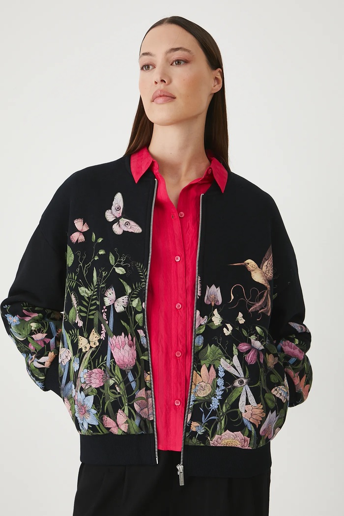 Bluza damska z nadrukiem kolor czarny czarny RS25-BLD900