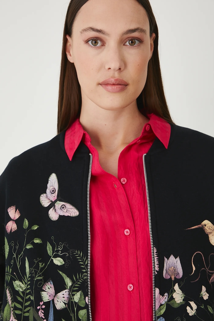 Bluza damska z nadrukiem kolor czarny RS25-BLD900 czarny