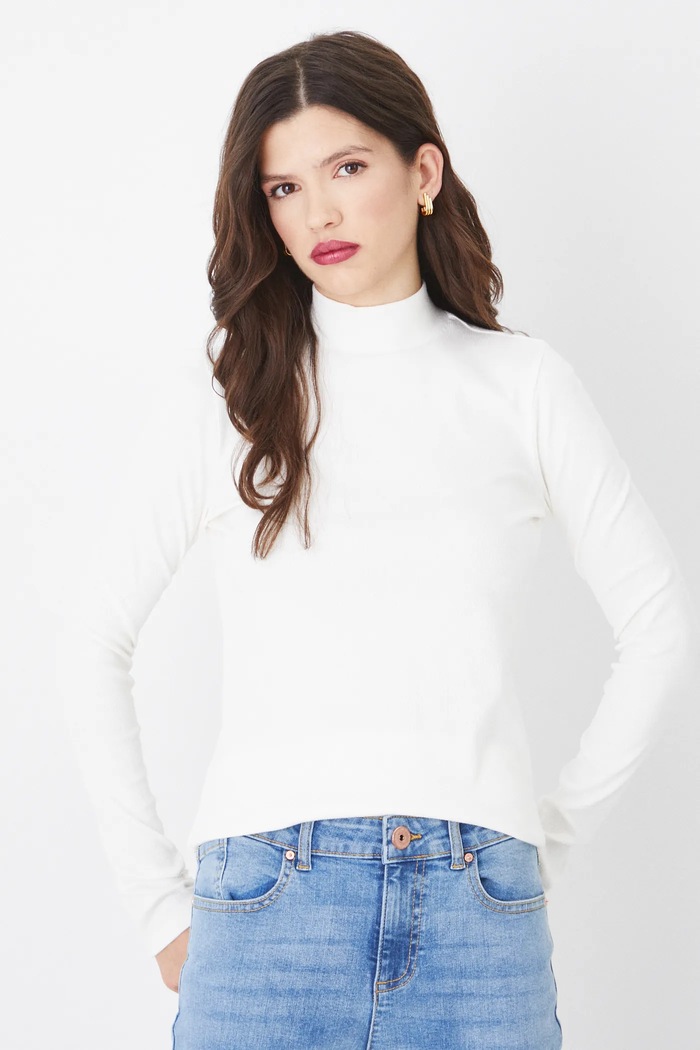 Longsleeve damski prążkowany z modalem kolor beżowy z elastanem beżowy RS25.BUD011
