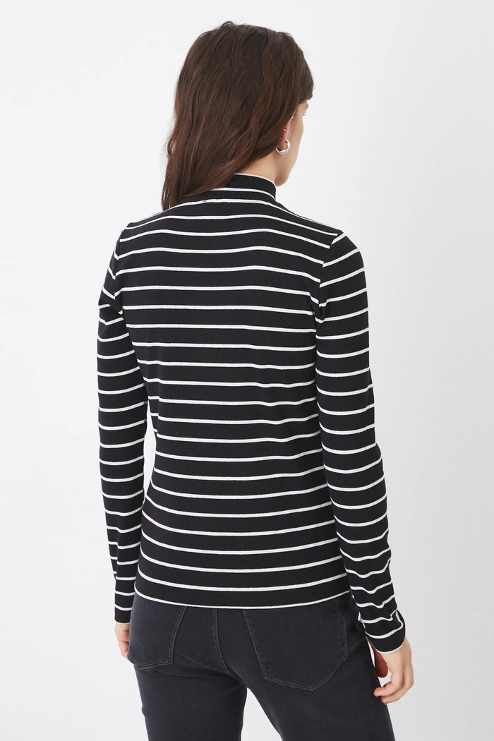 Odzież Longsleeve damski prążkowany z modalem kolor czarny RS25.BUD011 czarny