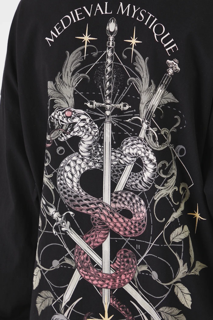 Longsleeve bawełniany damski z nadrukiem kolor czarny RS25.BUD401 czarny