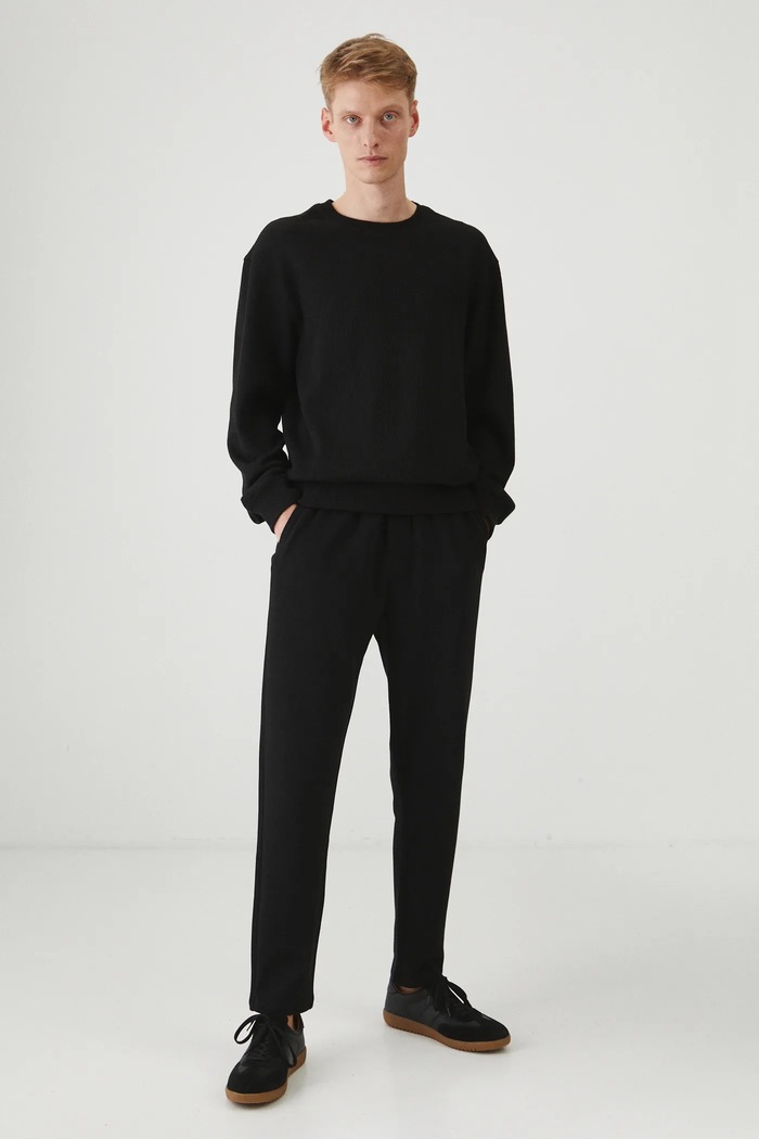 Longsleeve bawełniany męski z fakturą kolor czarny RS25.BUM102 czarny RS25