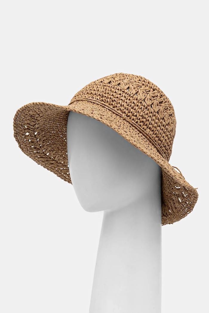 Kapelusz damski handmade pleciony kolor beżowy RS25-CAD704 beżowy RS25