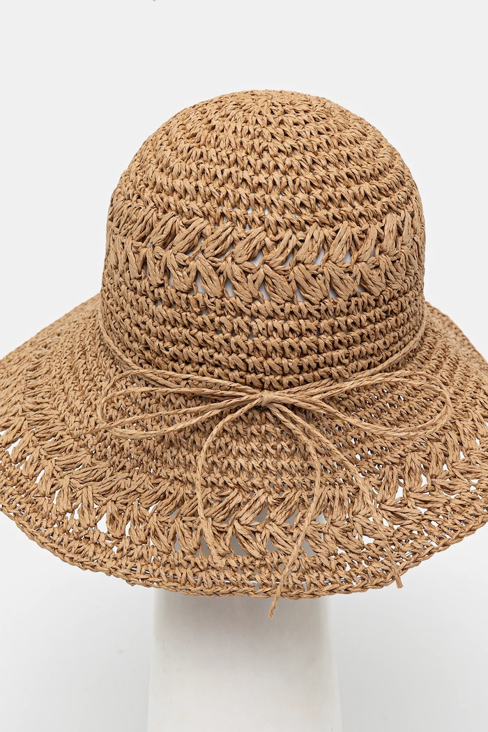 Akcesoria Kapelusz damski handmade pleciony kolor beżowy RS25-CAD704 beżowy