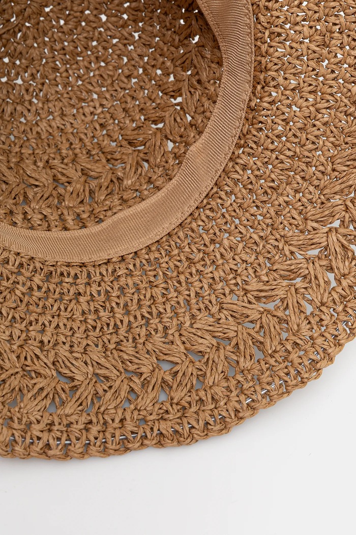 Kapelusz damski handmade pleciony kolor beżowy RS25-CAD704 beżowy