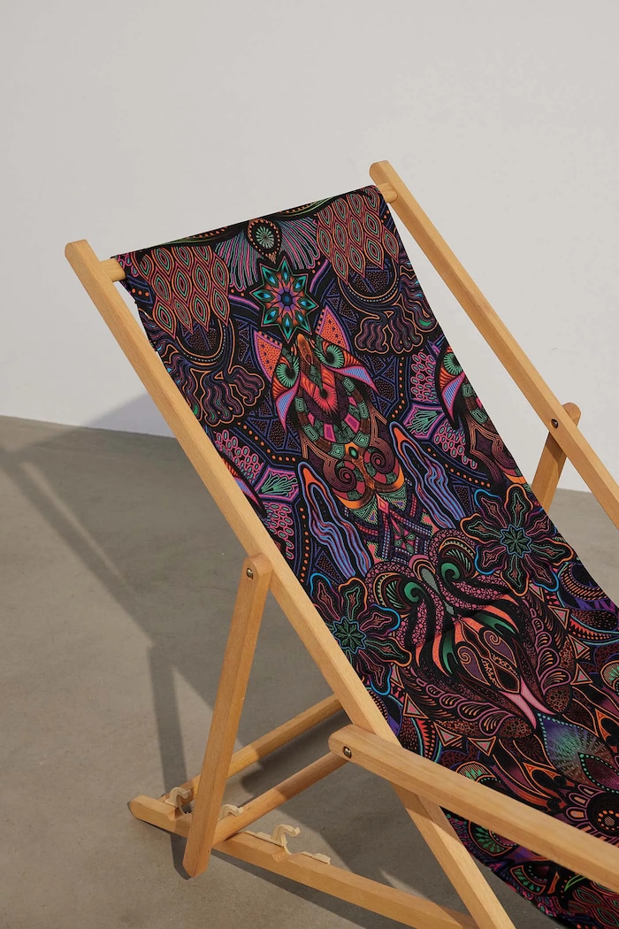 Lifestyle i travel Leżak z podłokietnikami wzorzysty kolor multicolor RS25-GAU903 multicolor