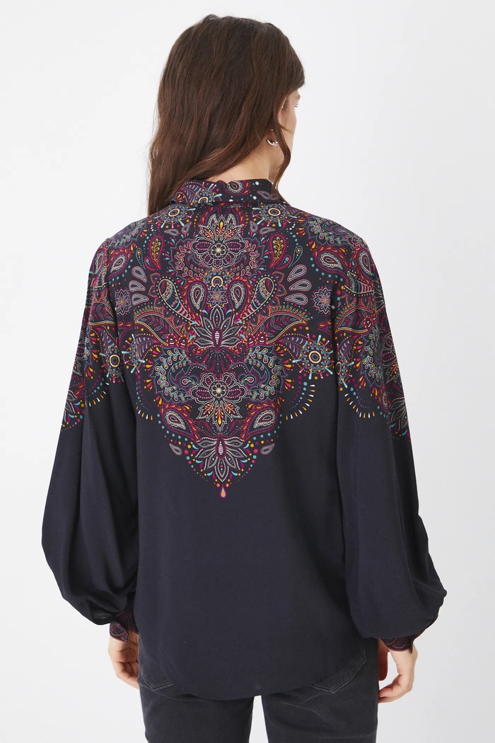 Odzież Koszula damska regular z wiskozy kolor multicolor RS25.KDD100 multicolor