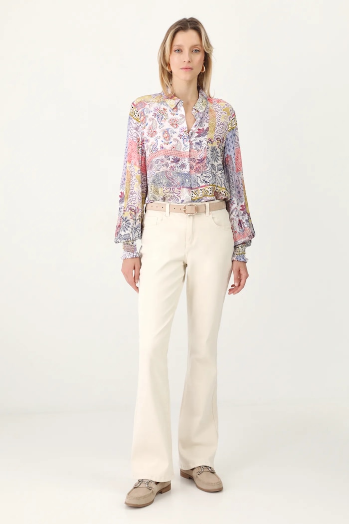 Koszula damska oversize wzorzysta kolor multicolor RS25.KDD501 multicolor RS25