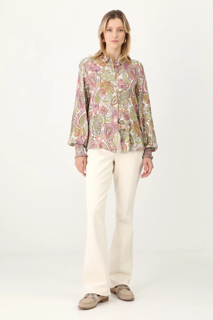 Koszula damska oversize wzorzysta kolor multicolor RS25.KDD501 multicolor RS25