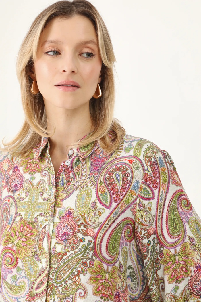 Koszula damska oversize wzorzysta kolor multicolor multicolor RS25.KDD501