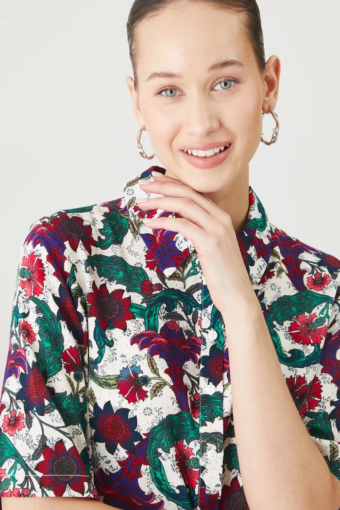 Košile dámská oversize, z viskózy bílá RS25-KKD030