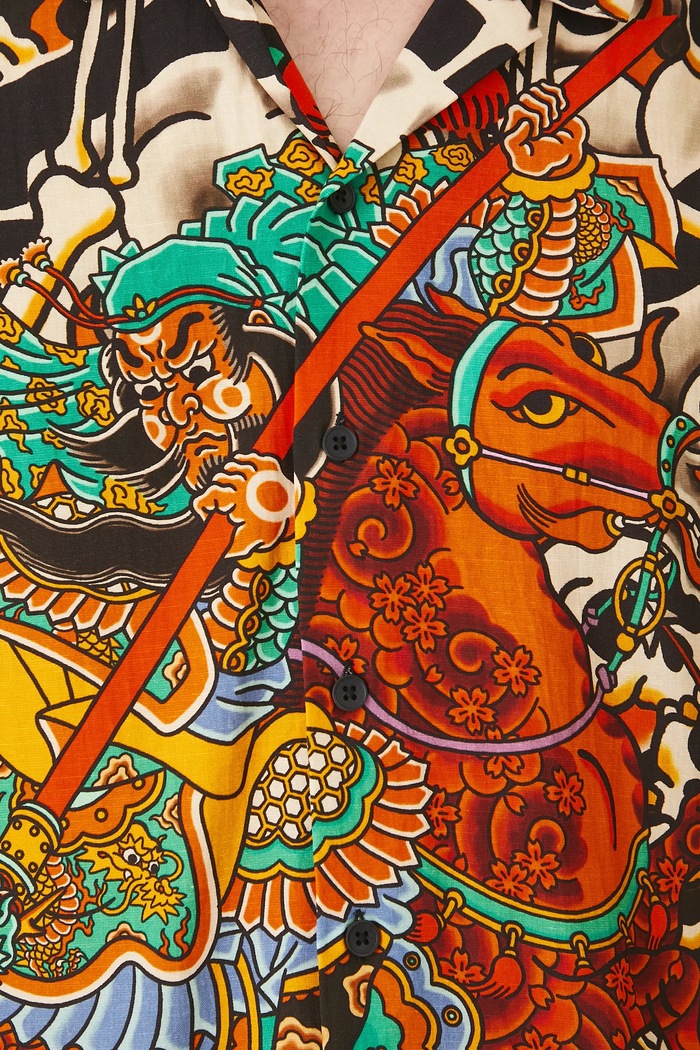 Koszula z domieszką lnu męska Tattoo Art by Boren Huang – Horiren 彫壬 RS25-KKMC51