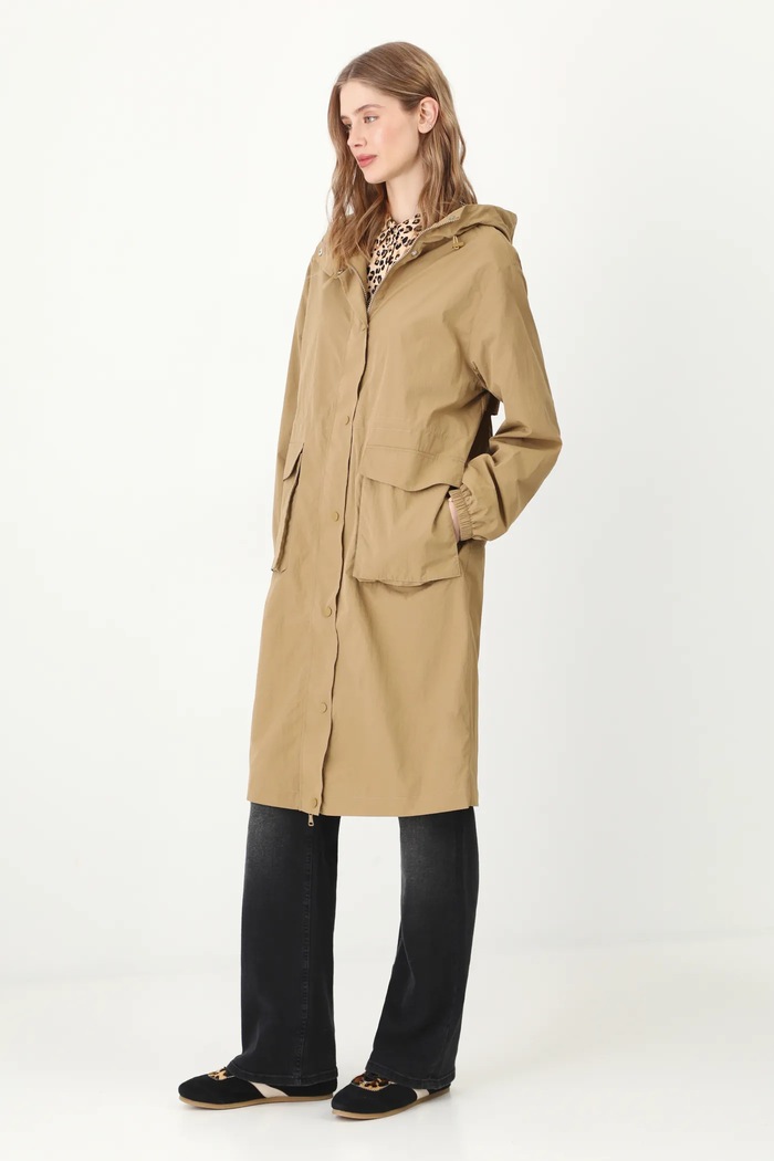 Parka dámská hladký povrch béžová barva RS25-KPD500 béžová RS25