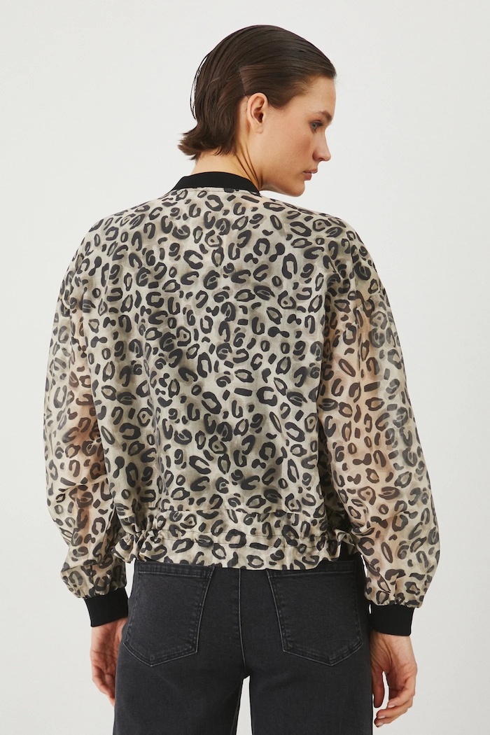 Kurtka bomber damska w panterkę kolor multicolor multicolor RS25-KUD704
