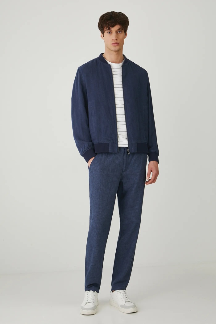 Lanena bomber jakna Medicine RS25-KUM700 mornarsko modra RS25