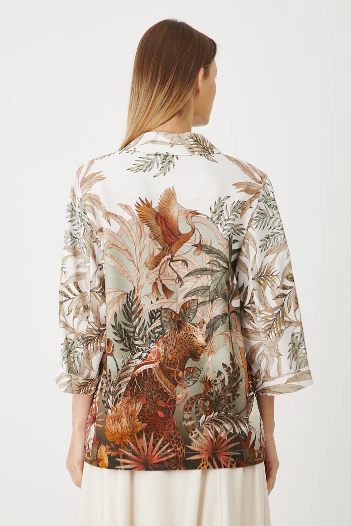 Odzież Kimono z domieszką lnu damskie gładkie kolor multicolor RS25-KZD802 multicolor