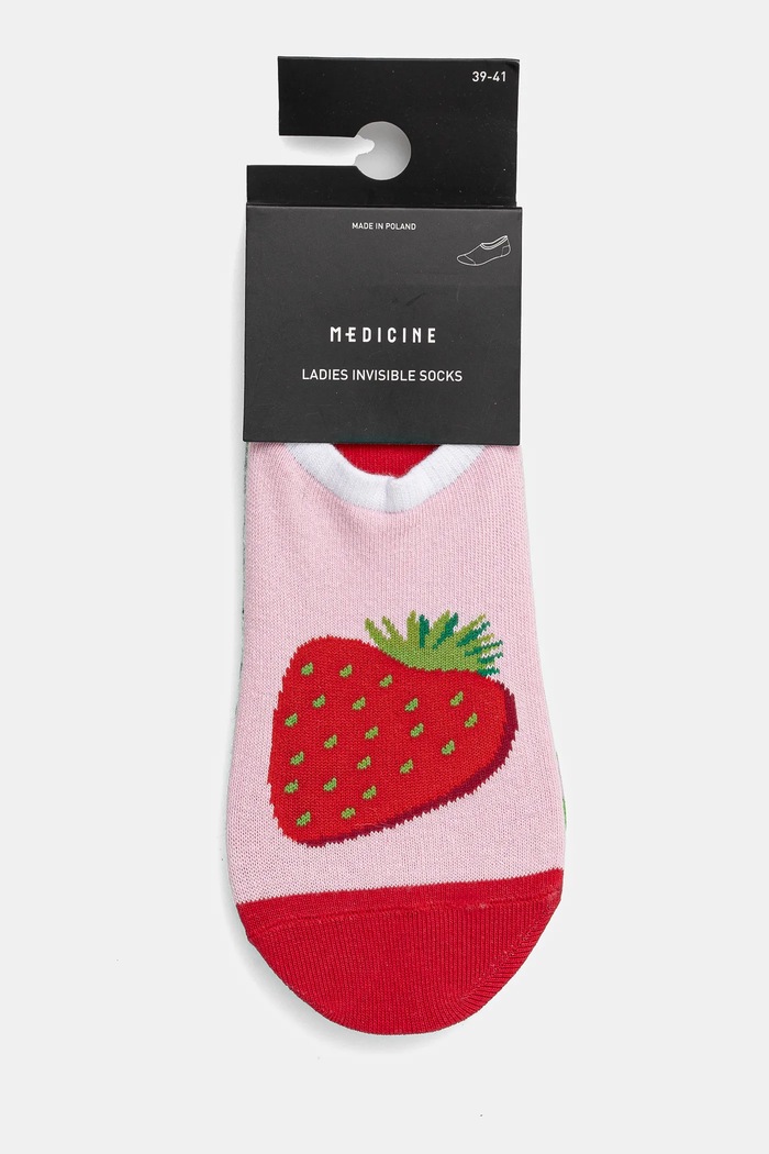 Odzież Skarpetki bawełniane damskie w owoce (3-pack) kolor multicolor RS25-LGD509 multicolor
