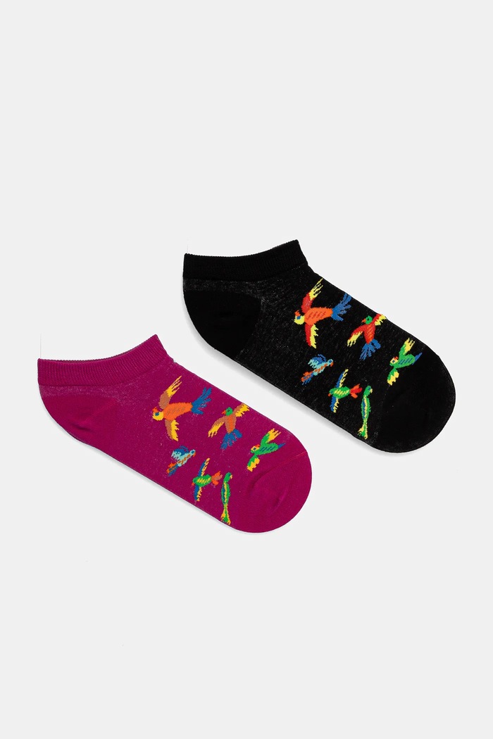 Skarpetki bawełniane damskie z motywem zwierzęcym (2-pack) kolor multicolor skarpetki krótkie multicolor RS25-LGD510