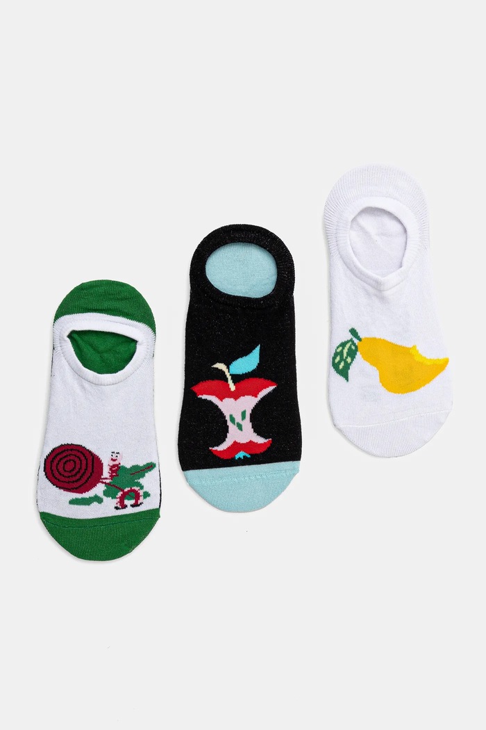 Bavlnené ponožky dámske vzorované (3-pack) viac farieb krátke ponožky viacfarebná RS25-LGD513