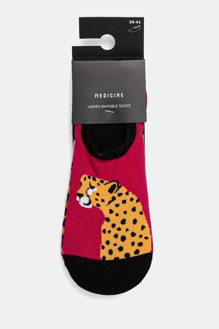 Skarpetki (3-pack) bawełniane damskie z motywem zwierzęcym kolor multicolor multicolor RS25-LGD602
