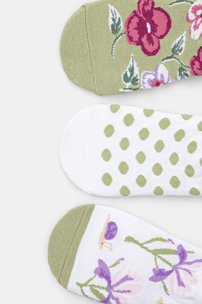 Oblečenie Bavlnené ponožky dámske s kvetinovým vzorom (3-pack) viac farieb RS25.LGD604 viacfarebná