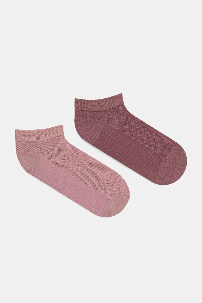 Skarpetki z bawełną damskie z fakturą (2-pack) kolor multicolor skarpetki krótkie multicolor RS25-LGD615