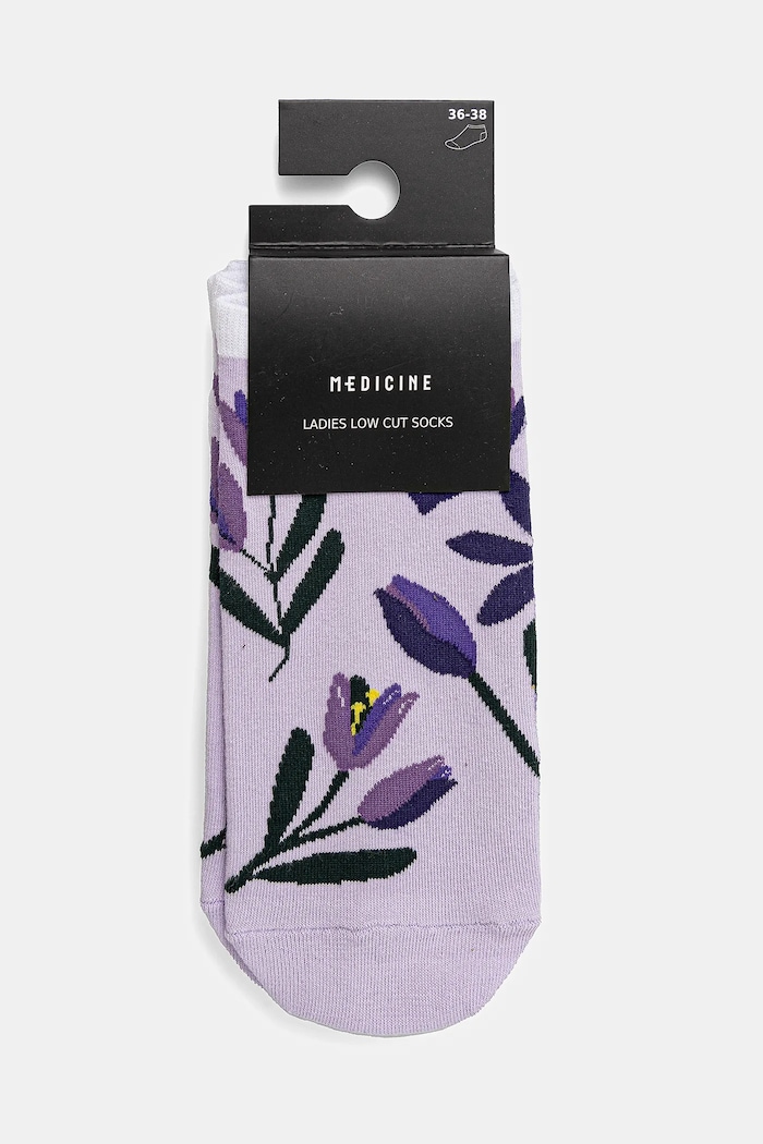 Odzież Skarpetki bawełniane damskie w kwiaty (2-pack) kolor multicolor RS25.LGD801 multicolor