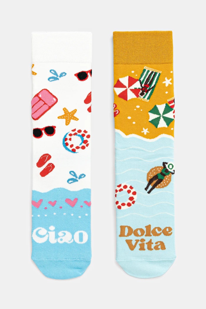 Skarpetki bawełniane damskie wzorzyste (2-pack) kolor multicolor skarpetki długie multicolor RS25.LGD802
