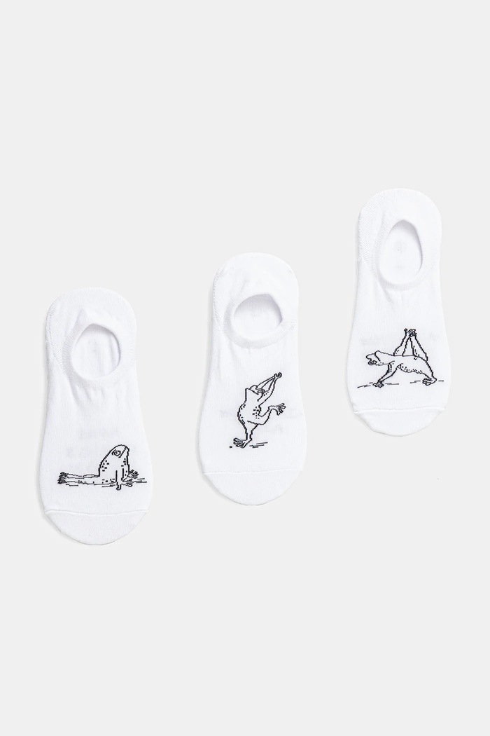 Skarpetki bawełniane damskie w żaby (3-pack) skarpetki krótkie biały RS25-LGDA01