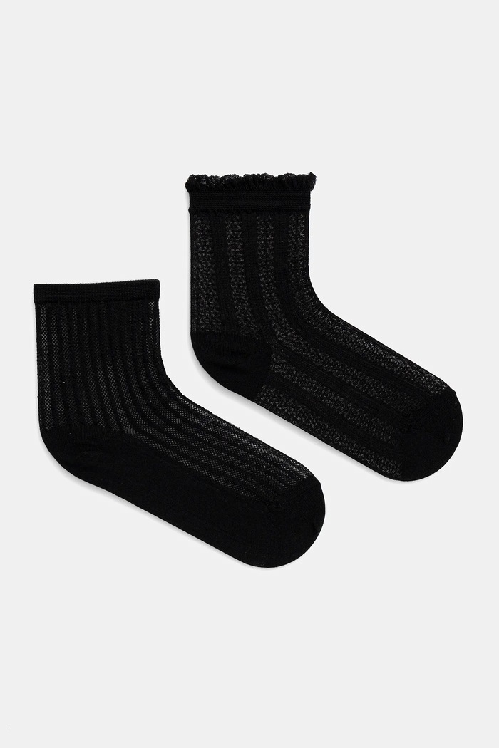 Ponožky dámské z žakáru (2-pack) černá barva dlouhé ponožky černá RS25-LGDA04