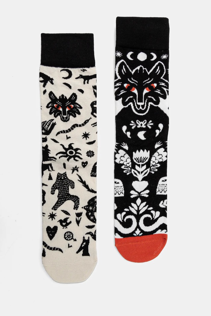 Skarpetki bawełniane męskie wzorzyste (2-pack) kolor multicolor RS25.LGM110 multicolor RS25