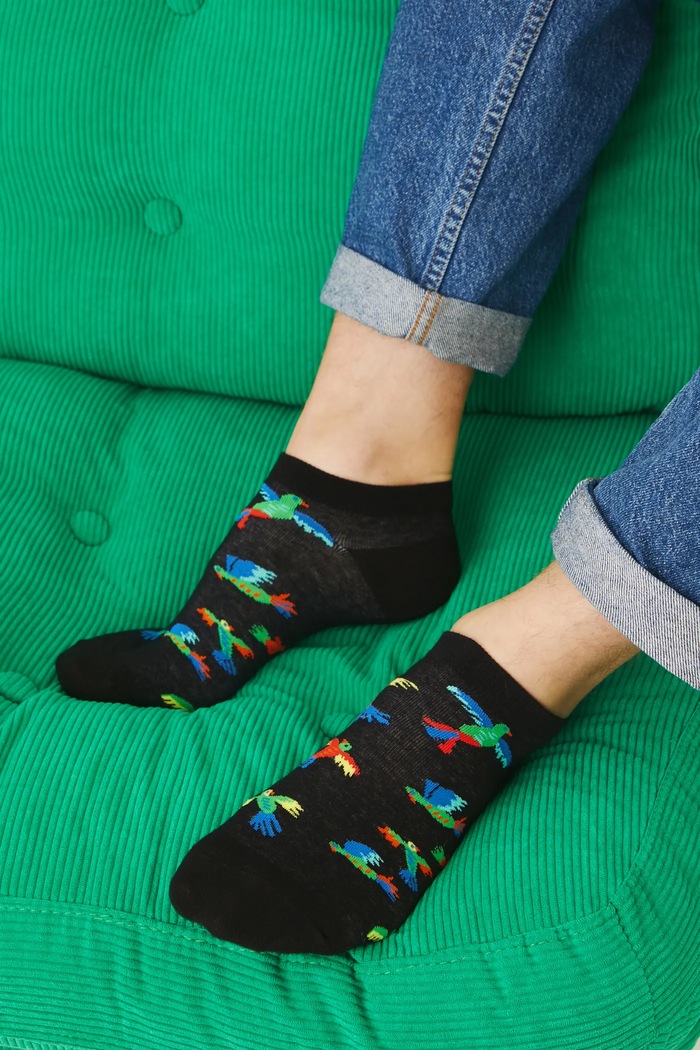 Skarpetki (2-pack) bawełniane męskie z motywem zwierzęcym kolor multicolor skarpetki krótkie multicolor RS25-LGM511
