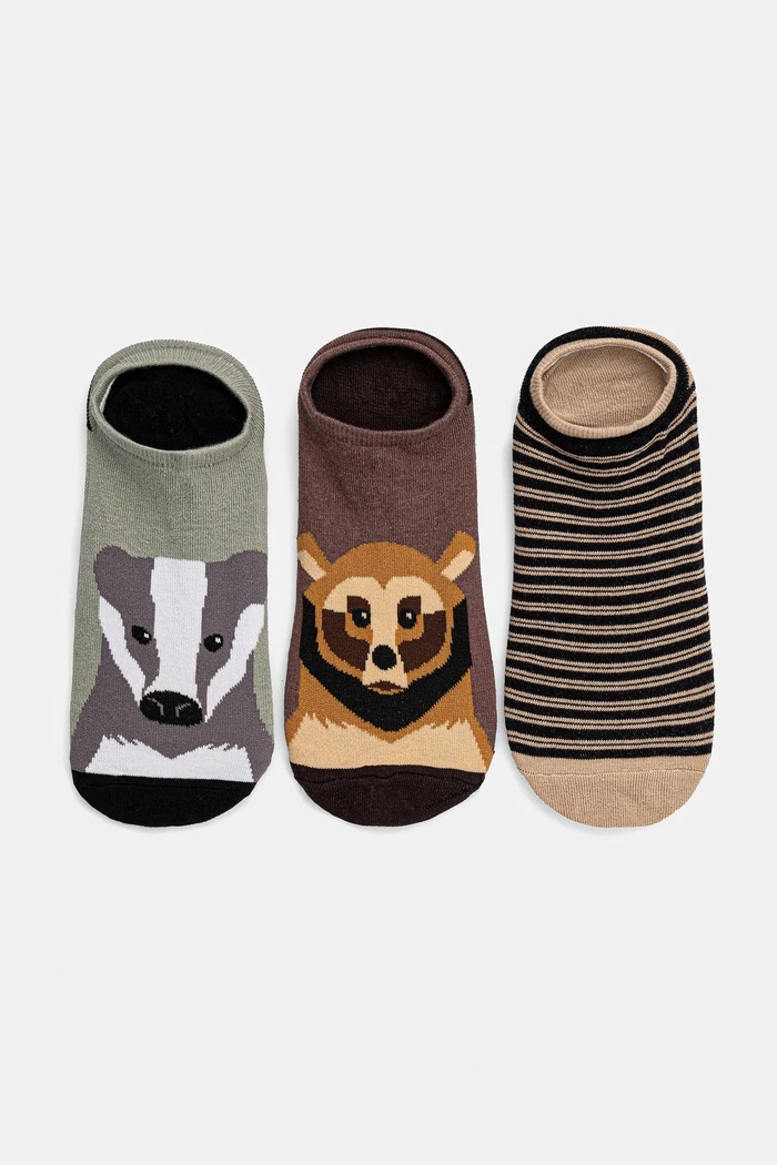 Skarpetki bawełniane męskie z motywem zwierzęcym (3-pack) kolor multicolor skarpetki krótkie multicolor RS25-LGM515