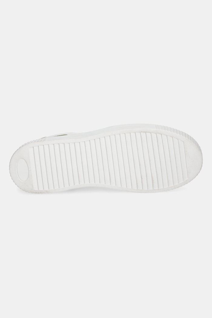Sneakersy skórzane damskie z zamszowymi wstawkami kolor biały RS25-OBD303