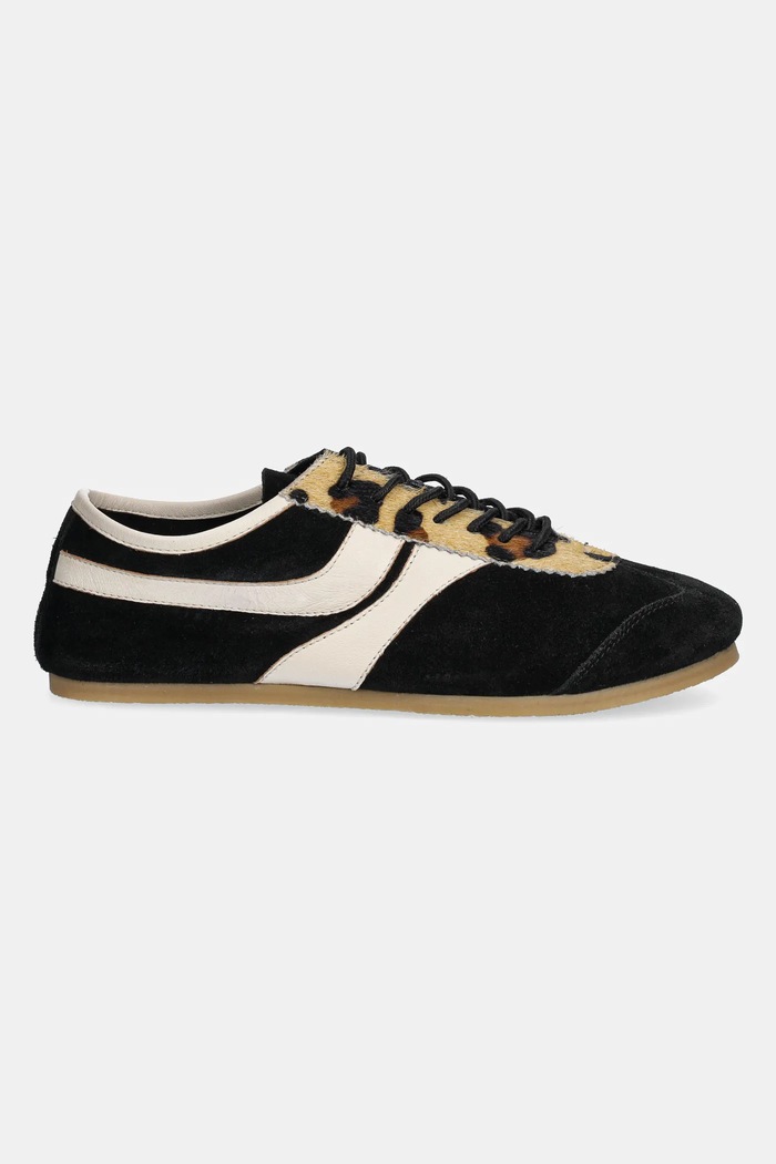 Obuwie Sneakersy zamszowe damskie z elastyczną podeszwą kolor czarny RS25-OBD504 czarny