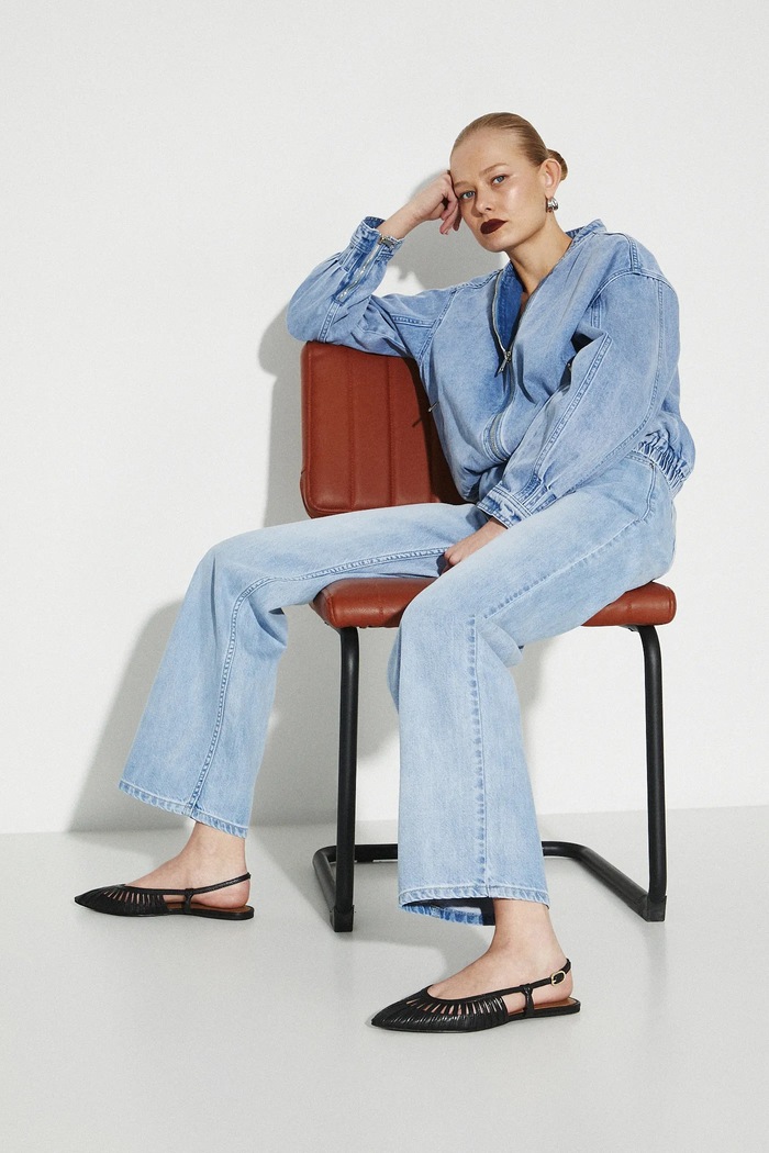 Kožené baleríny dámské černá barva otevřená pata černá RS25-OBD506