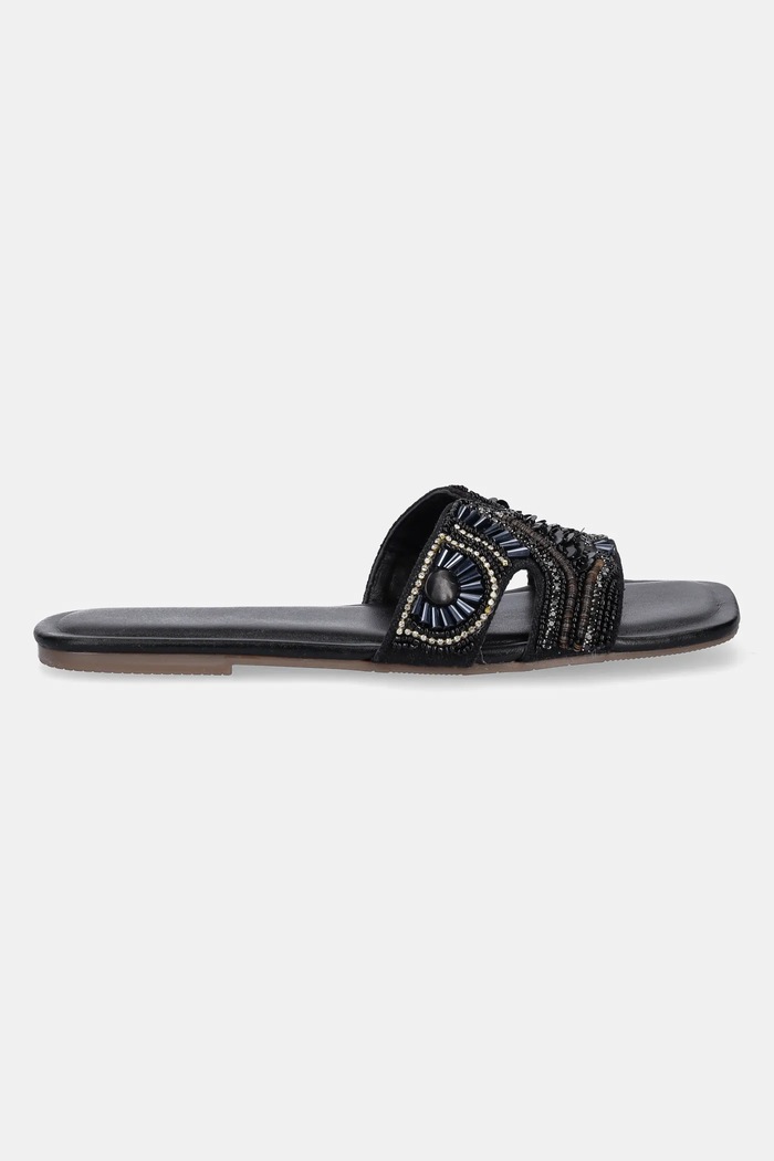 Scarpe Medicine ciabatte slide in pelle RS25-OBD713 nero