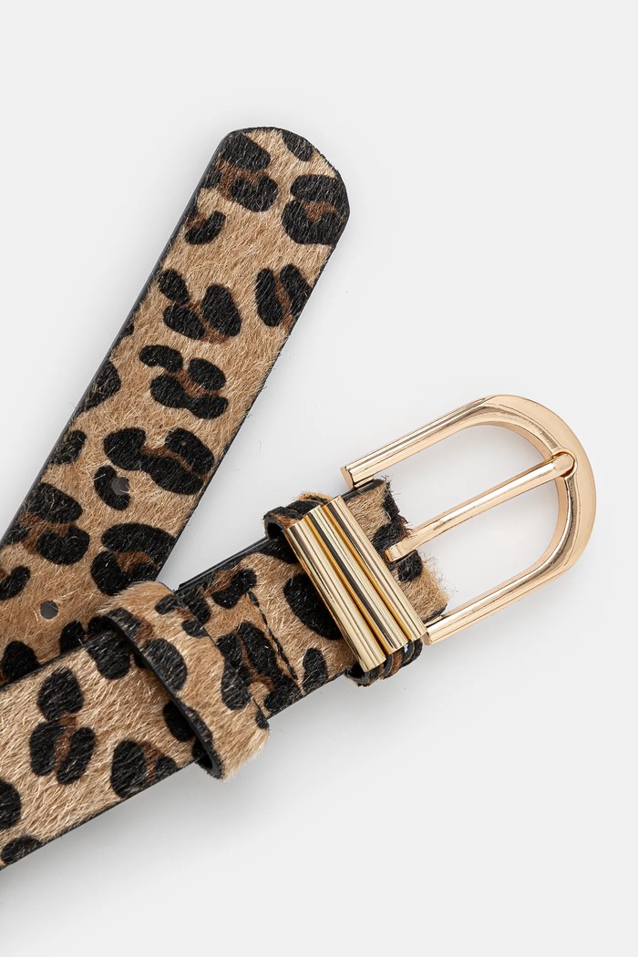 Opasok dámsky s leopardím vzorom s umelým vlasom viac farieb RS25-PAD502 viacfarebná RS25