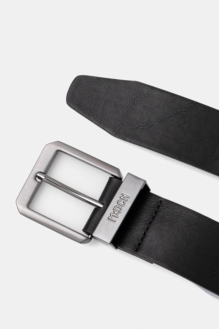 Pasek męski z imitacji skóry kolor czarny RS25-PAM102 czarny RS25