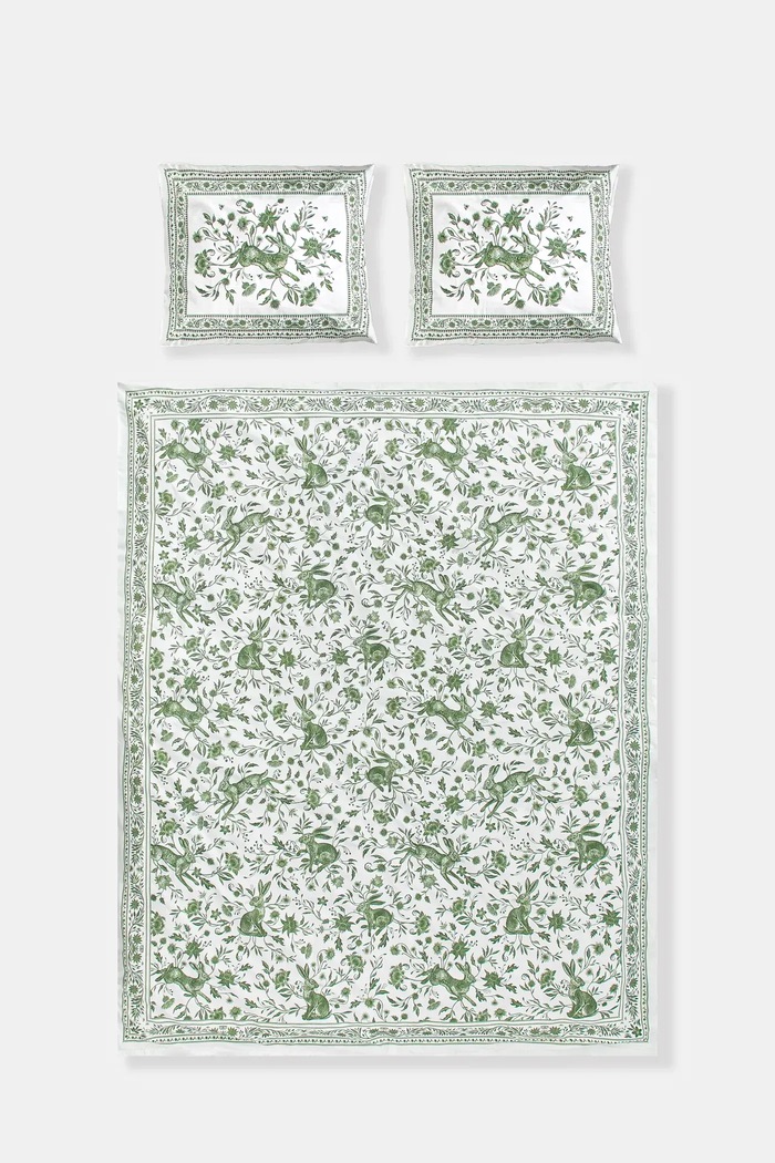 Sada bavlnených obliečok vzorované 160 x 200 cm zelená farba RS25.PCU500 zelená RS25