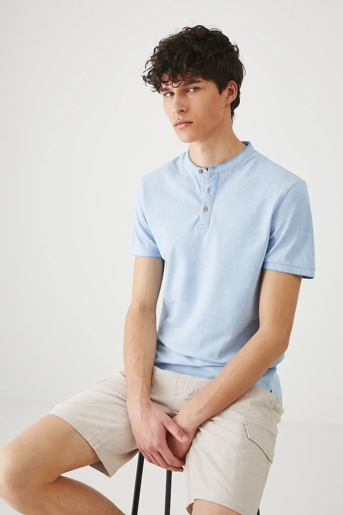 Medicine tricou polo slim albastru RS25-POMB19