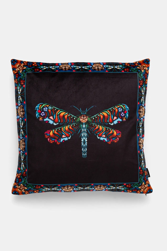 Poszewka dekoracyjna na poduszkę 45 x 45 cm z kolekcji Eviva L'arte kolor czarny RS25-PSU254 czarny RS25