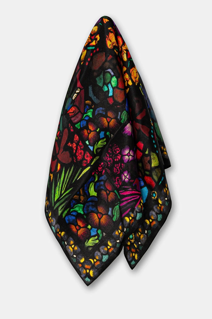 Chusta jedwabna damska z kolekcji Eviva L'arte kolor multicolor tkanina multicolor RS25.SAD250