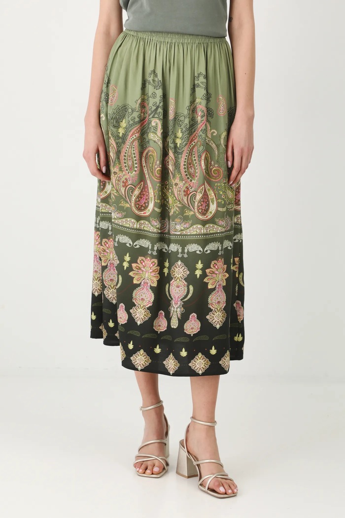 Spódnica damska maxi z wiskozy wzorzysta kolor multicolor multicolor RS25-SDD500